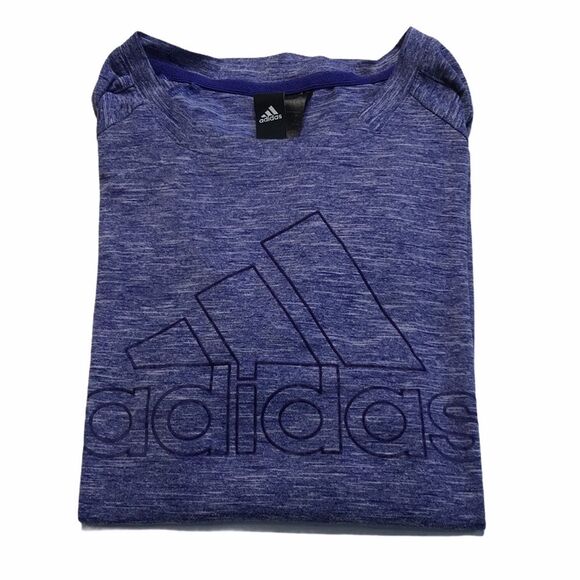 Adidas Spell Out Logo Athletic Top Tee Purple Sz L - Picture 9 of 9